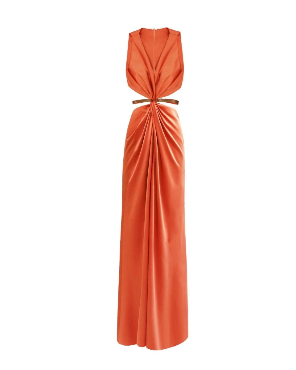 Gemy Maalouf Draped Dress with Beaded Belt Gemy Maalouf Draped Dress with Beaded Belt