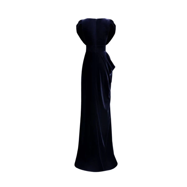 Gemy Maalouf Draped Dress with Beaded Neckline, view 5