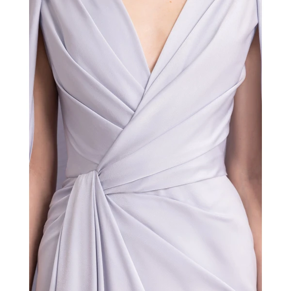Gemy Maalouf Draped Dress with Cape-Like Sleeves, view 4
