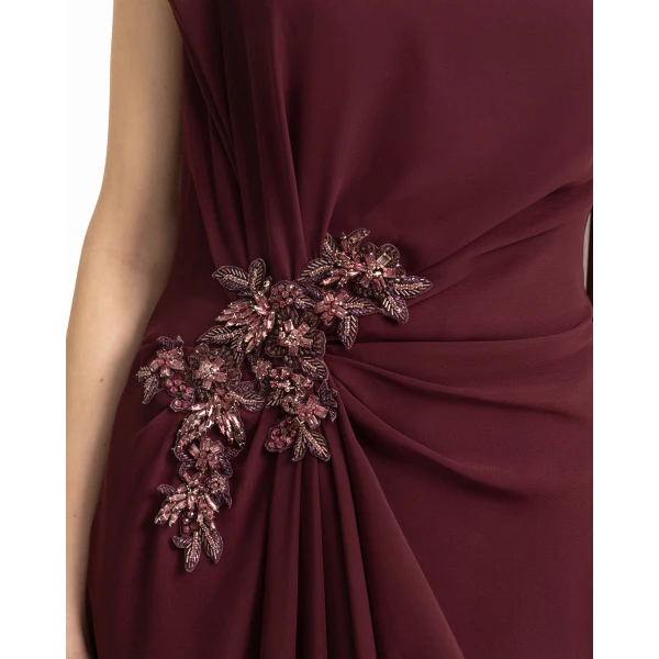 Gemy Maalouf Draped Dress with Cape Sleeve, view 4