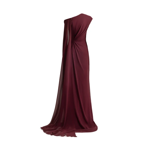 Gemy Maalouf Draped Dress with Cape Sleeve, view 5