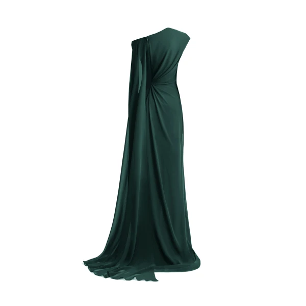 Gemy Maalouf Draped Dress with Cape Sleeve, view 5