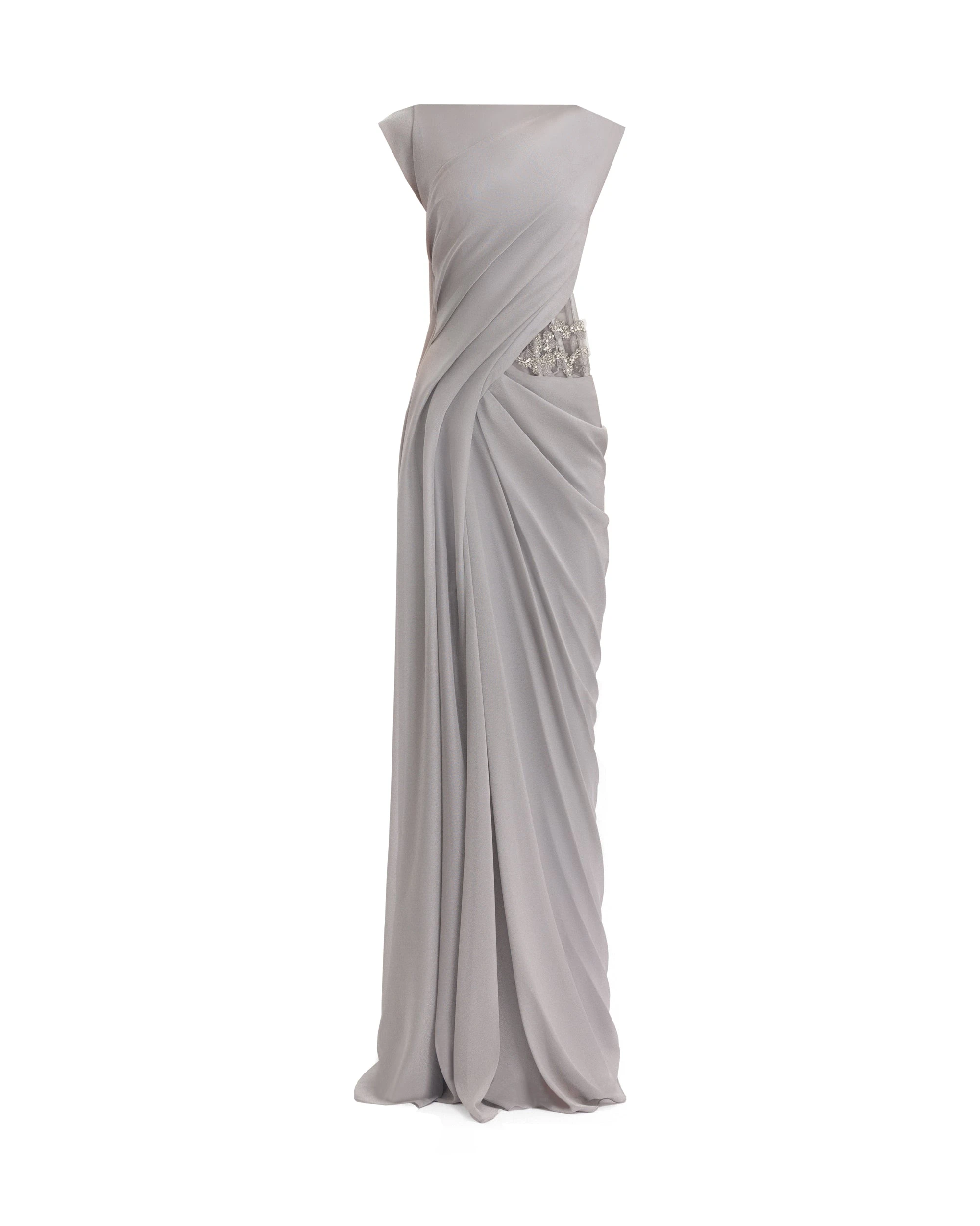 Gemy Maalouf Draped High-Neck Beaded Dress Gemy Maalouf Draped High-Neck Beaded Dress