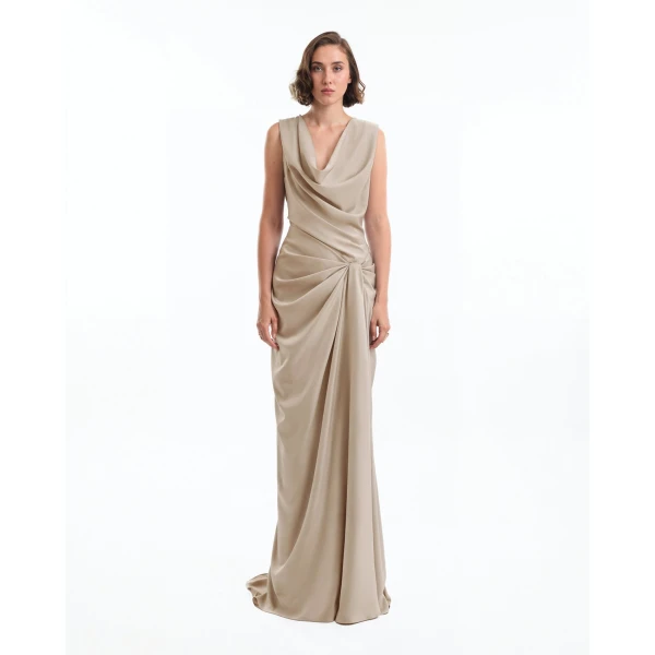 Gemy Maalouf Draped Long Dress, view 2