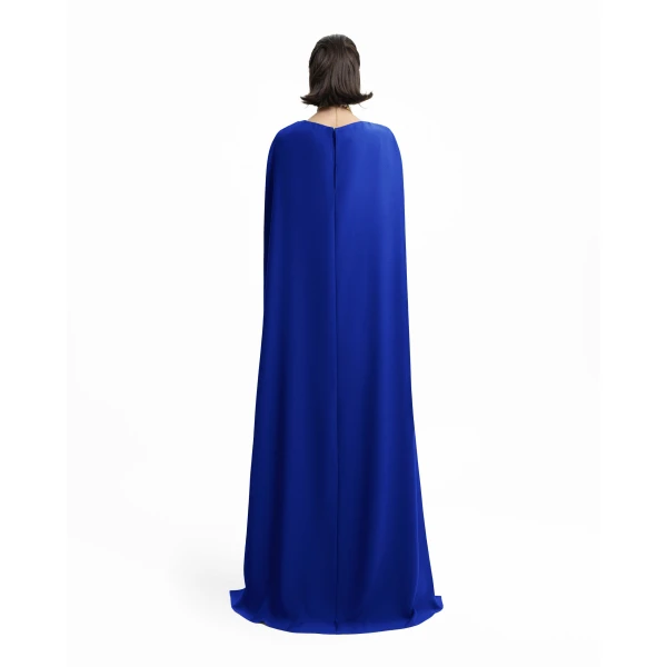 Gemy Maalouf Draped Long Royal Blue Kaftan, view 3