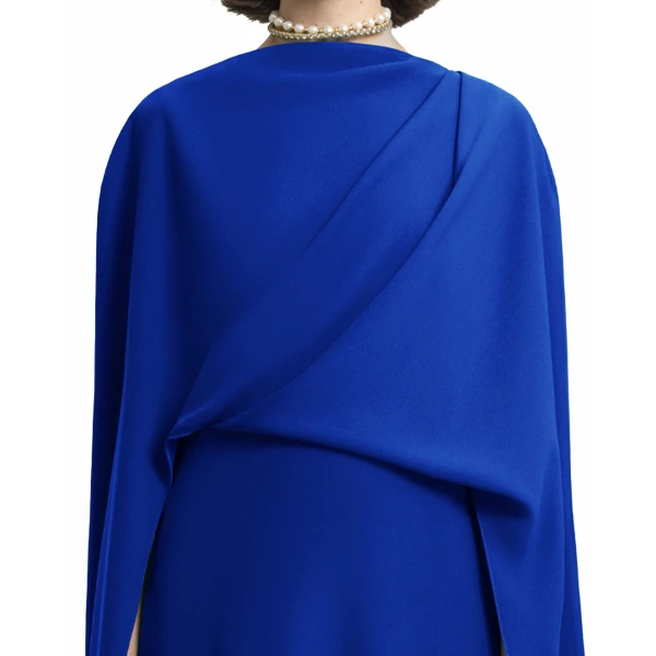 Gemy Maalouf Draped Long Royal Blue Kaftan, view 4