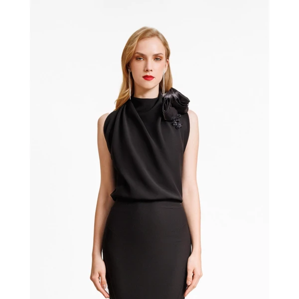 Gemy Maalouf Draped Loose Top, view 2