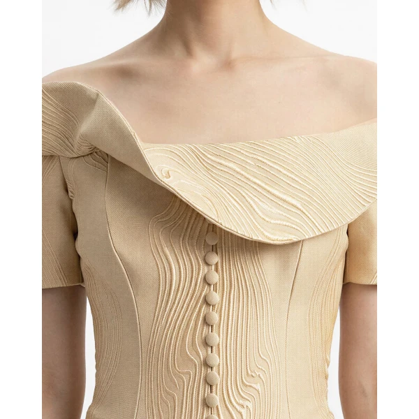 Gemy Maalouf Draped Off-Shoulders Dress, view 4