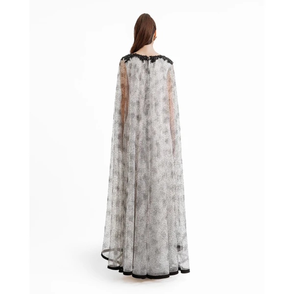 Gemy Maalouf Draped Shoulder Flower Kaftan, view 3