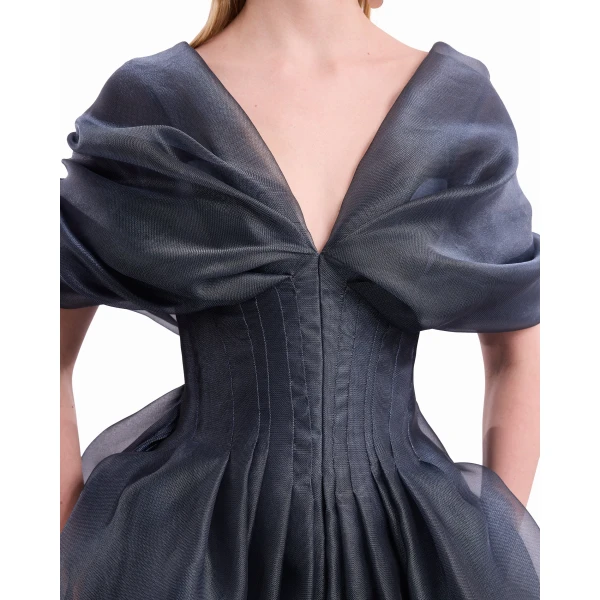 Gemy Maalouf Draped V-Neck Corset Dress, view 5