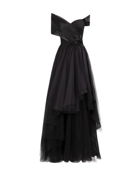 Gemy-Maalouf-Draped-and-Ruffled-Tulle-Dress-coveti61385_nobg Gemy Maalouf Draped and Ruffled Tulle Dress