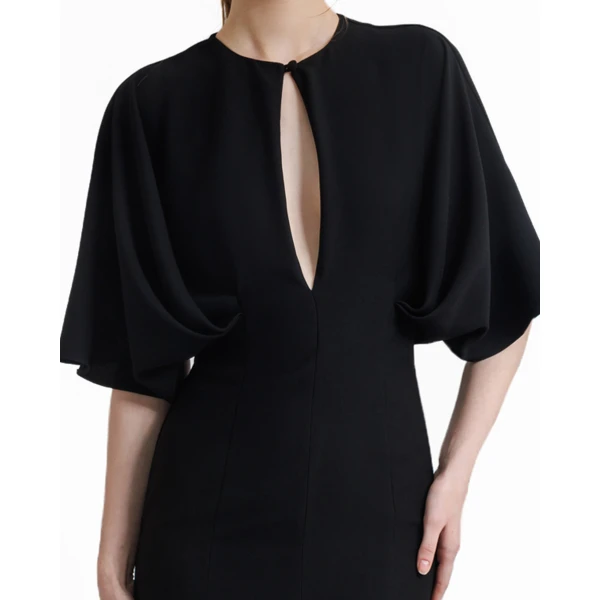 Gemy Maalouf Dress With Cape-Like Sleeves, view 4