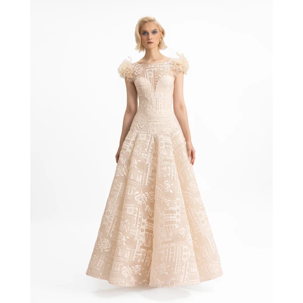 Gemy Maalouf Dropped Waistline Dress, view 2