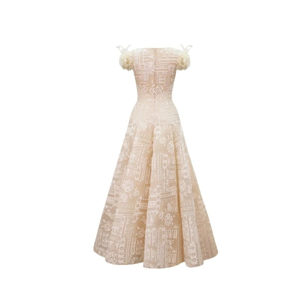 Gemy Maalouf Dropped Waistline Dress, view 5
