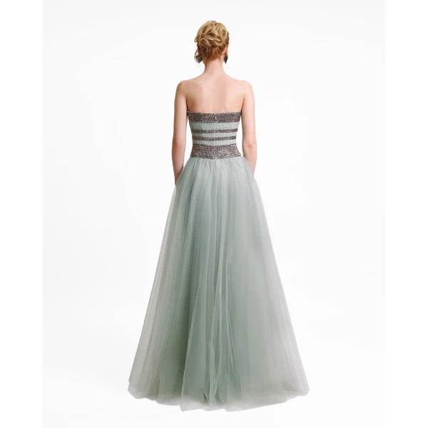 Gemy Maalouf Embellished Corset Tulle Dress, view 3