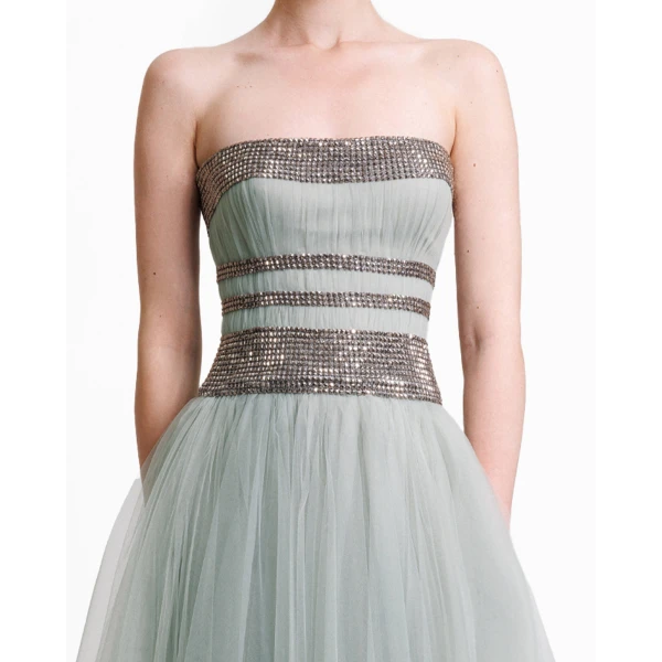 Gemy Maalouf Embellished Corset Tulle Dress, view 4