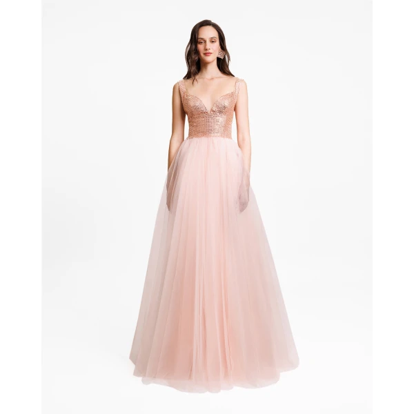 Gemy Maalouf Embellished Corseted Tulle Dress, view 2