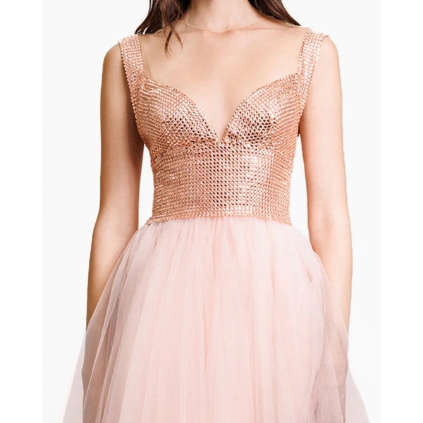 Gemy Maalouf Embellished Corseted Tulle Dress, view 4