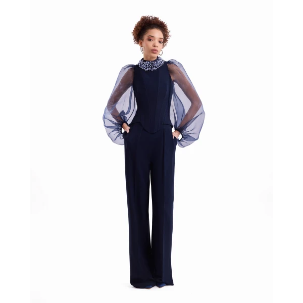 Gemy Maalouf Embellished High-Neck Set, view 2