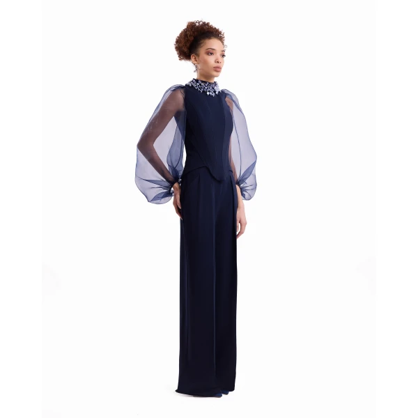 Gemy Maalouf Embellished High-Neck Set, view 3