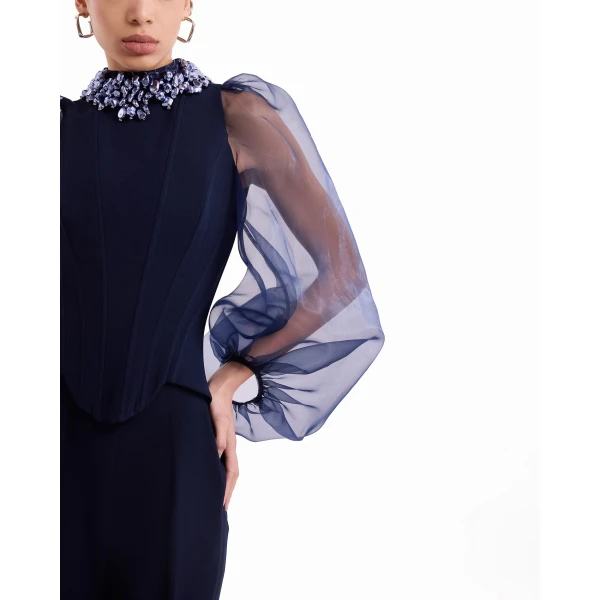 Gemy Maalouf Embellished High-Neck Set, view 5