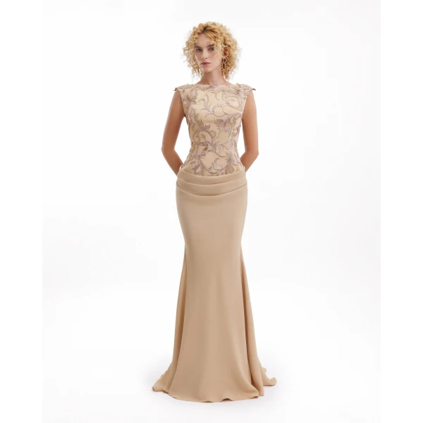 Gemy Maalouf Embroidered Fitted Dress, view 2