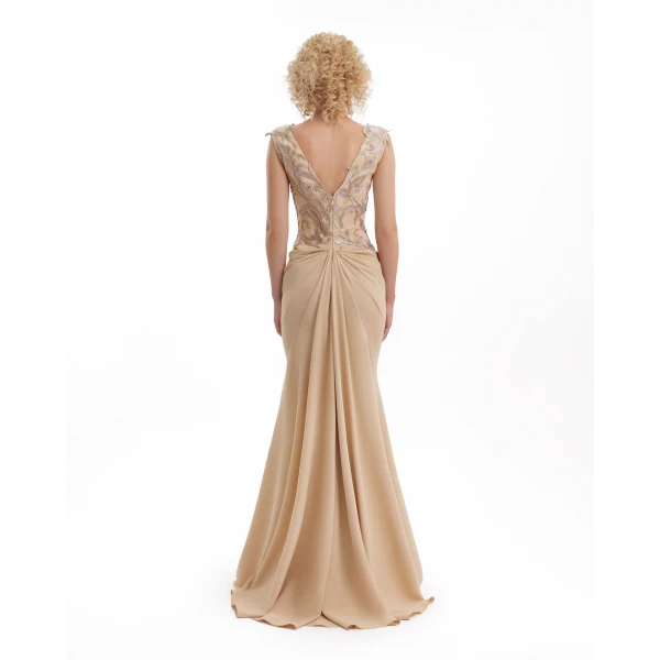 Gemy Maalouf Embroidered Fitted Dress, view 3