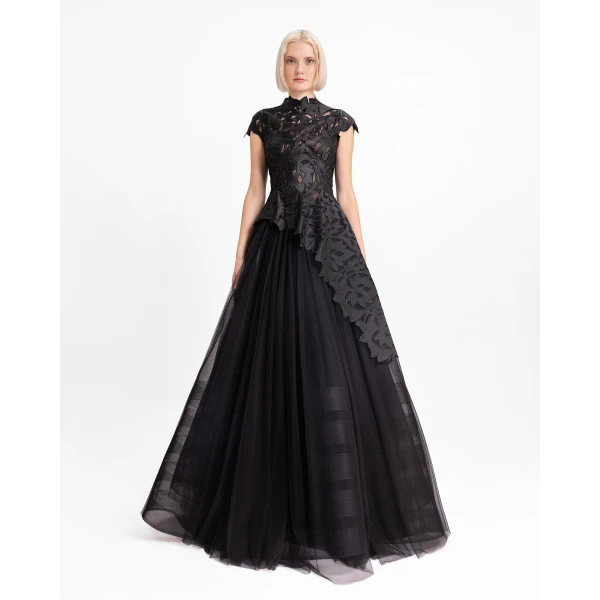 Gemy Maalouf Embroidered Satin Set, view 2