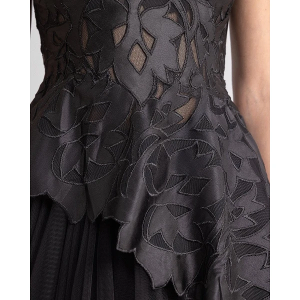Gemy Maalouf Embroidered Satin Set, view 4