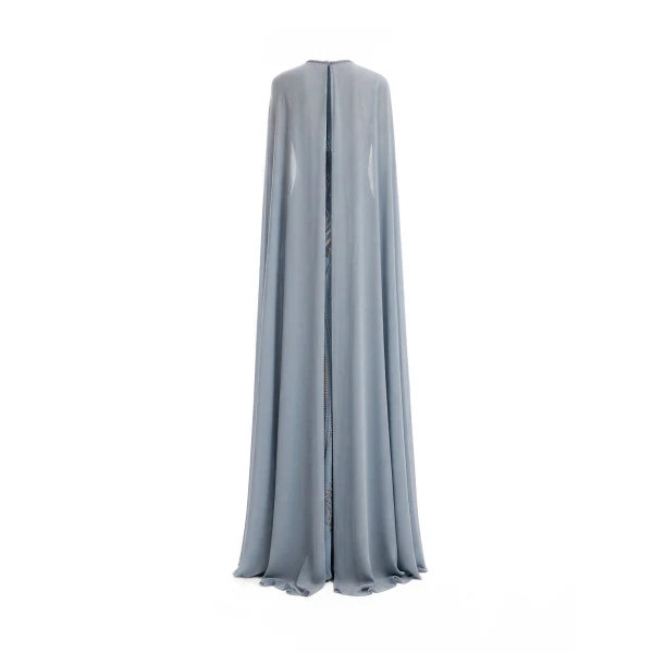 Gemy Maalouf Fitted Beaded Dress with Sheer Neckline, view 5