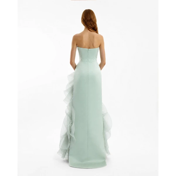 Gemy Maalouf Fitted Scoop-Neck Dress with Sculpted Flowers, view 3