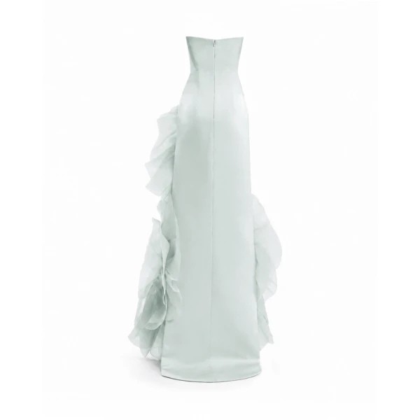 Gemy Maalouf Fitted Scoop-Neck Dress with Sculpted Flowers, view 5