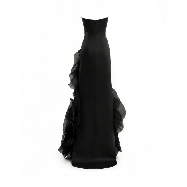 Gemy Maalouf Fitted Scoop-Neck Dress with Sculpted Flowers, view 5