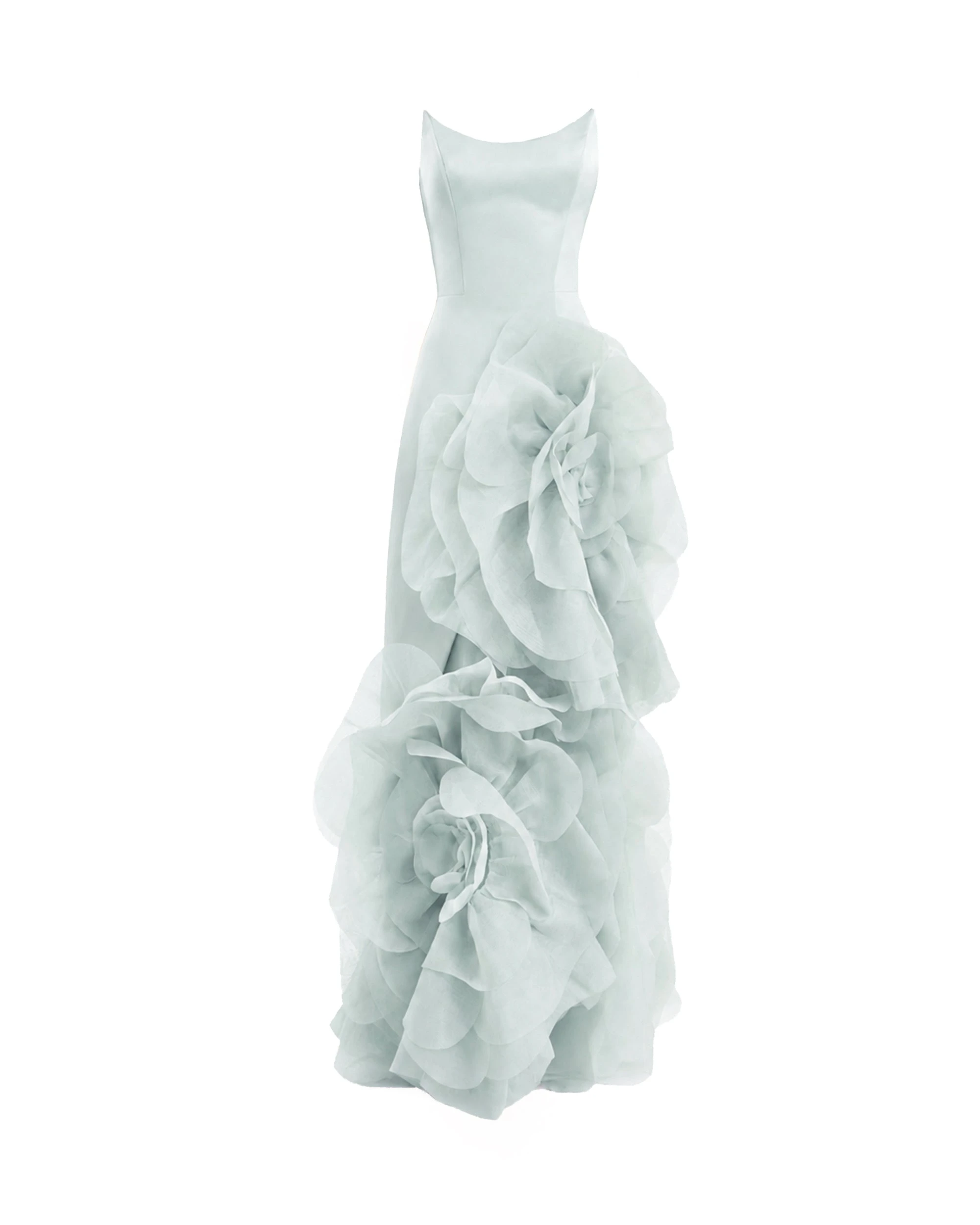 Gemy Maalouf Fitted Scoop-Neck Dress with Sculpted Flowers Gemy Maalouf Fitted Scoop-Neck Dress with Sculpted Flowers