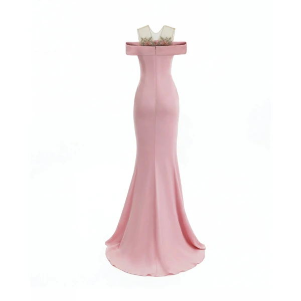 Gemy Maalouf Floral Beaded Off-Shoulder Dress, view 5