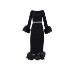Gemy Maalouf Floral Draping Fitted Set Gemy Maalouf Floral Draping Fitted Set