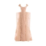 Gemy Maalouf Floral Embroidered Dress with Cap Sleeves Gemy Maalouf Floral Embroidered Dress with Cap Sleeves