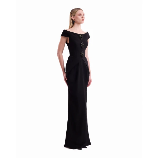 Gemy Maalouf Floral Off-Shoulder Dress, view 3