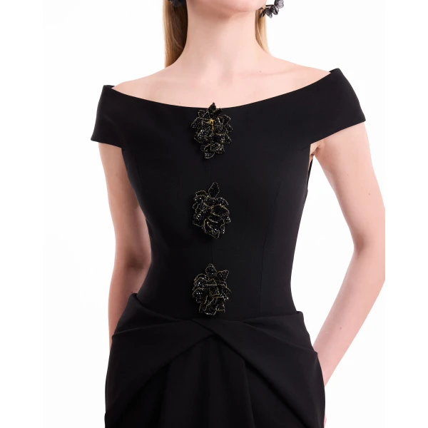 Gemy Maalouf Floral Off-Shoulder Dress, view 5