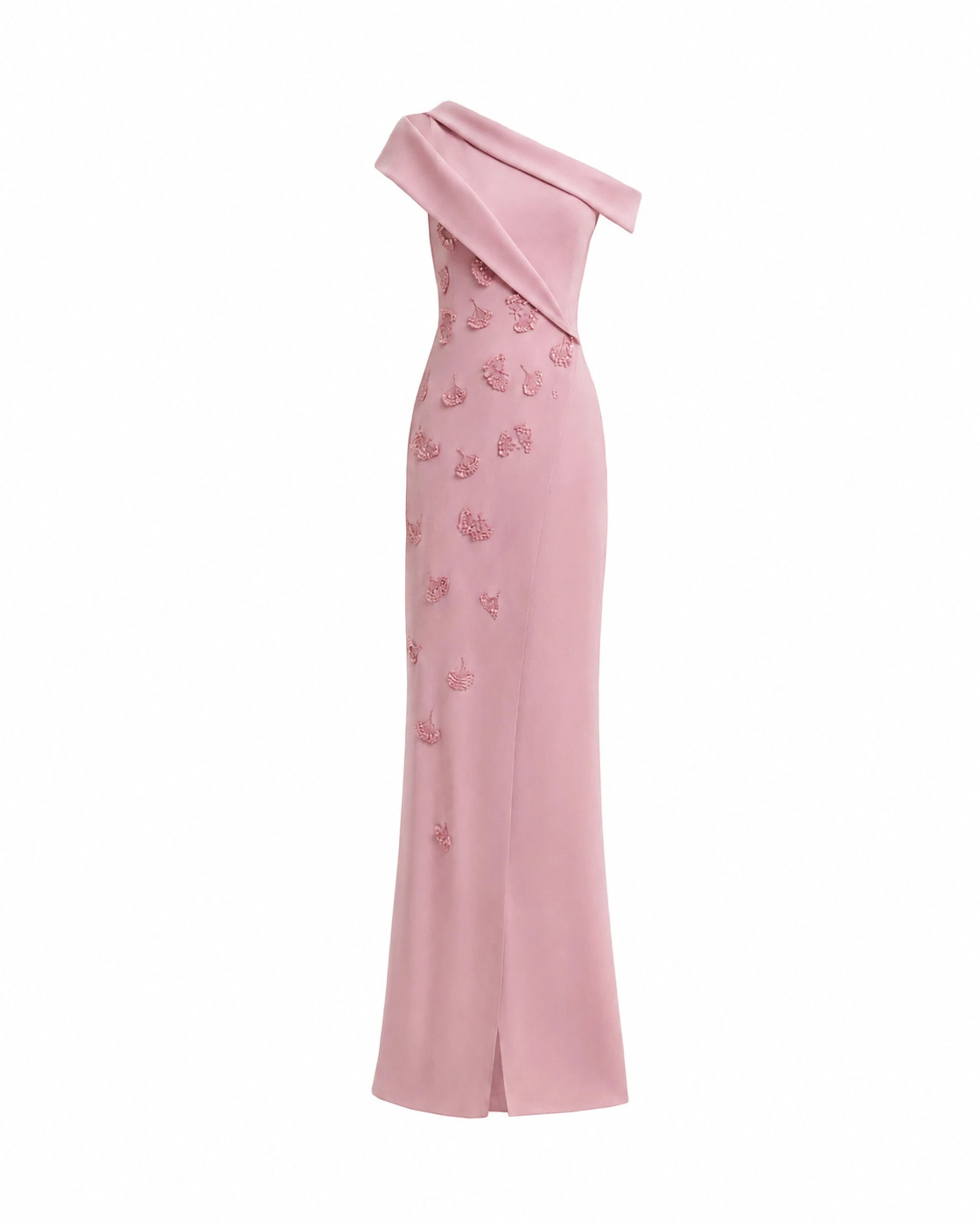 Gemy Maalouf Folded Neck Asymmetrical Beaded Gown Gemy Maalouf Folded Neck Asymmetrical Beaded Gown