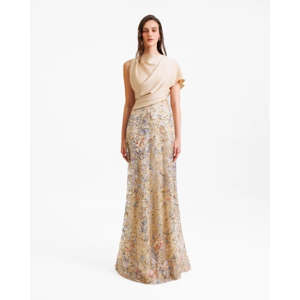 Gemy Maalouf Fully Beaded Skirt Dress, view 2