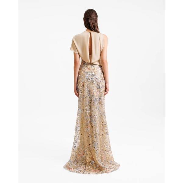 Gemy Maalouf Fully Beaded Skirt Dress, view 3