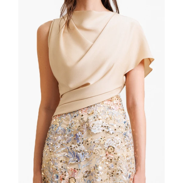 Gemy Maalouf Fully Beaded Skirt Dress, view 4