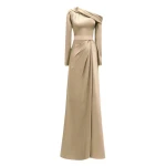 Gemy-Maalouf-Gold-Asymmetrical-Draped-Neckline-Dress-coveti31269_nobg Gemy Maalouf Gold Asymmetrical Draped Neckline Dress