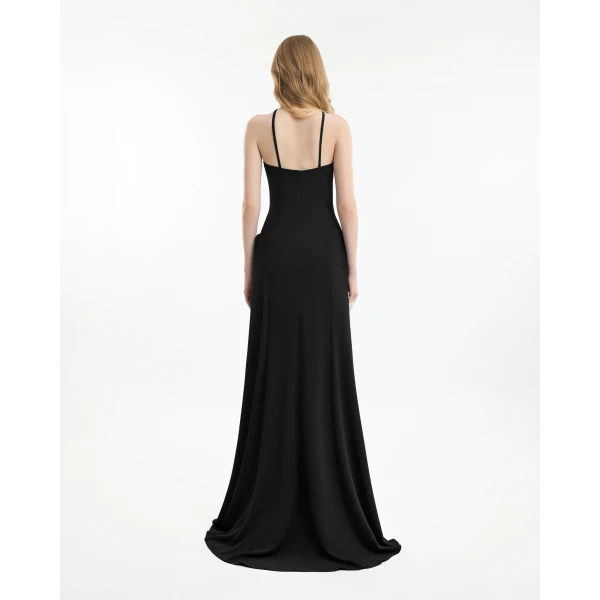 Gemy Maalouf Halter-Neck Dress with Structured Hips, view 3