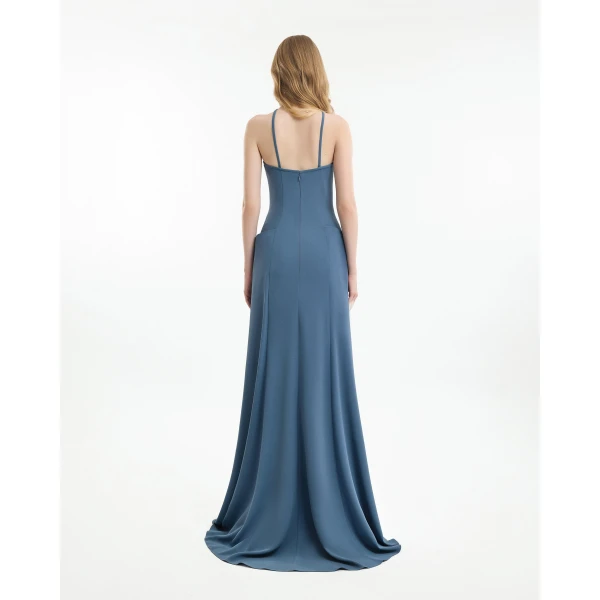 Gemy Maalouf Halter-Neck Dress with Structured Hips, view 3