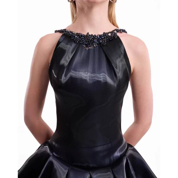Gemy Maalouf Halter Neck Embellished Dress, view 5