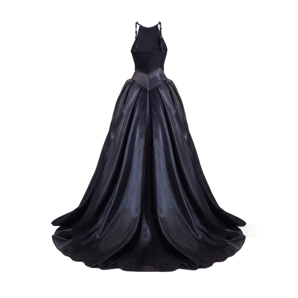 Gemy Maalouf Halter Neck Embellished Dress, view 6