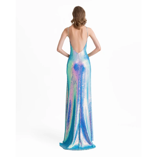 Gemy Maalouf Halter-Neck Slim-Cut Dress, view 3