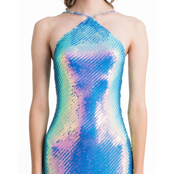Gemy Maalouf Halter-Neck Slim-Cut Dress, view 4